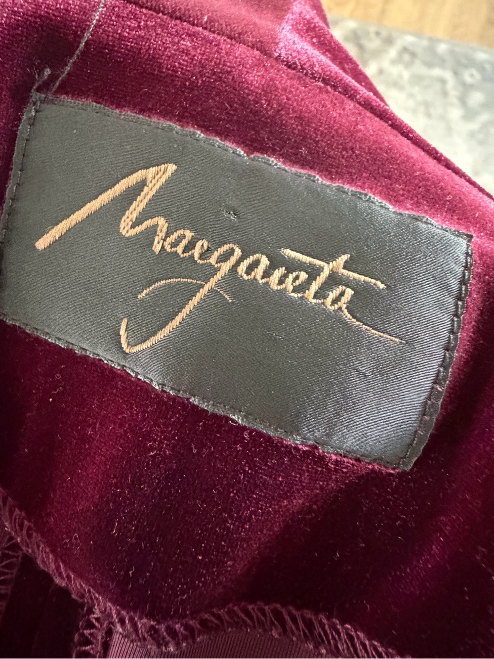 Vintage Burgundy Two Piece Velvet Skirt Suit - Picture 5 of 5